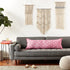 Artisan Hand Loomed Cotton Lumbar Pillow - Pink Ginkgo - 16"x48" - ARCADIA HOME